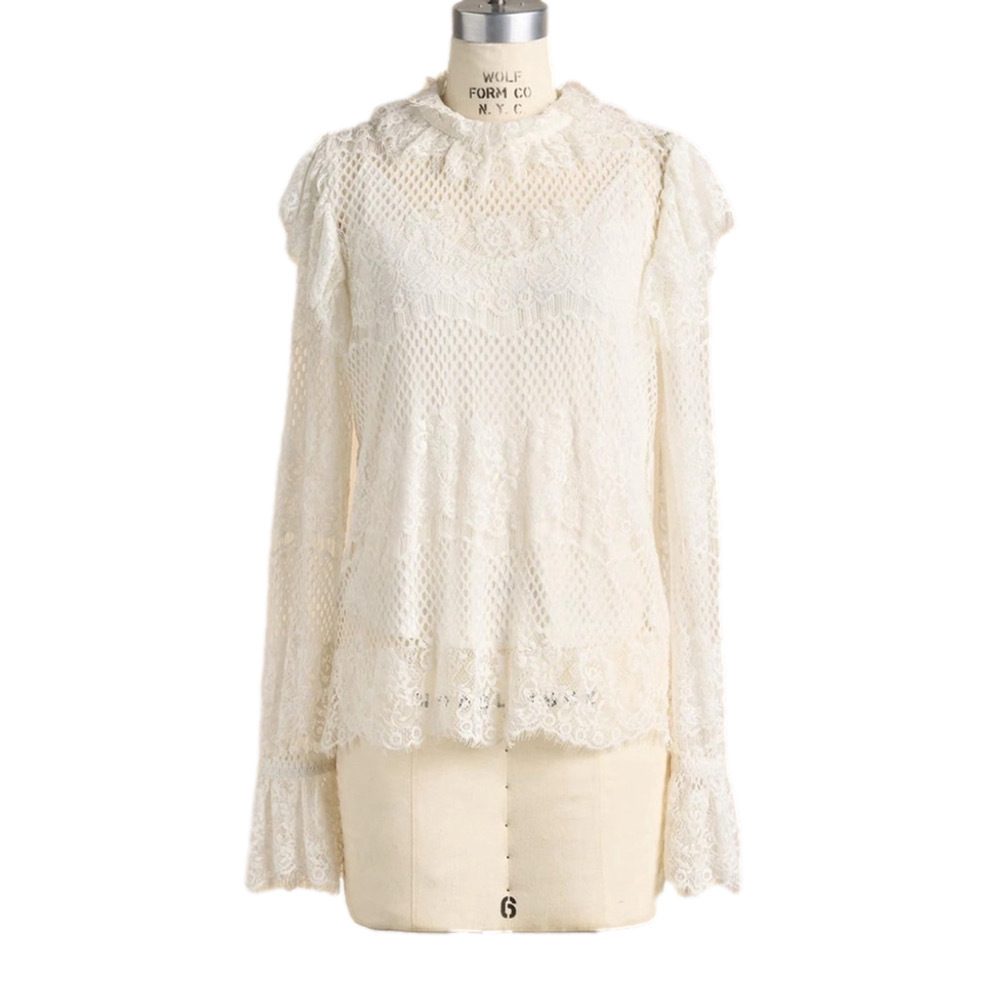 Sundance Emie Lace Boho Top, Marshmallow Size L (12-14) - Picture 2 of 7
